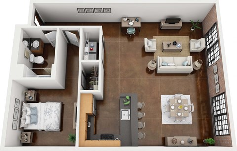 1 bedroom/1 bathroom